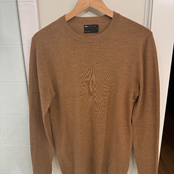 ASOS 100% Merino wool knit sweater in mustard/brown - Picture 4 of 12